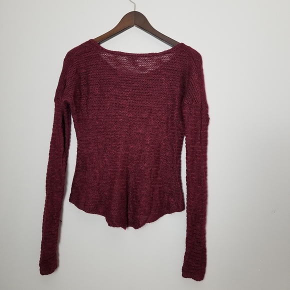 Say What? Maroon Loose Knit Sweater - Picture 2 of 3